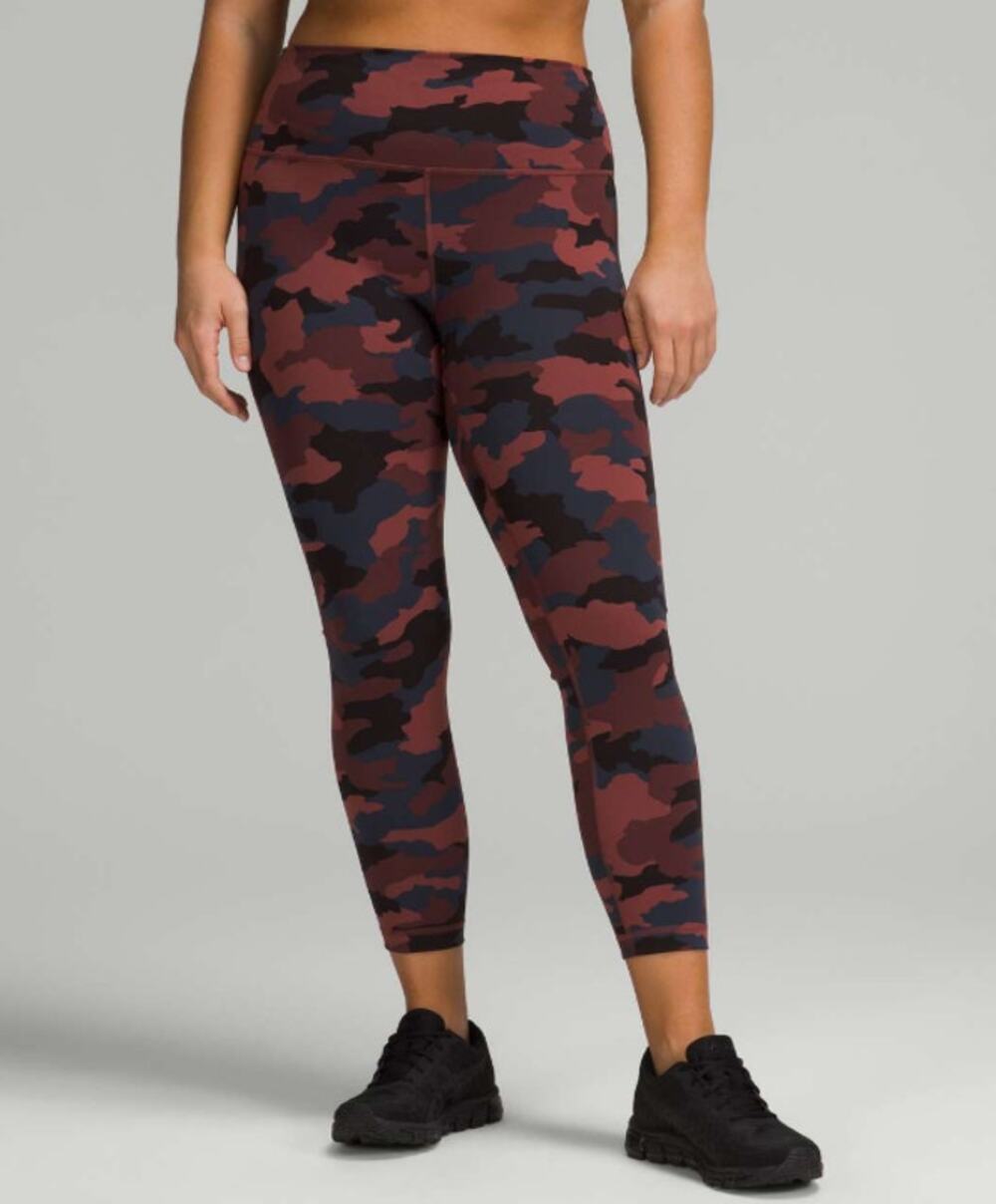 LULULEMON Wunder Train High-Rise Tight Size 18 Heritage 365 Camo Smoky Red EUC
